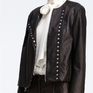 Diane Von Furstenberg Emily Black Leather Jacket